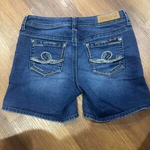 navy blue y2k mcbling denim shorts!!